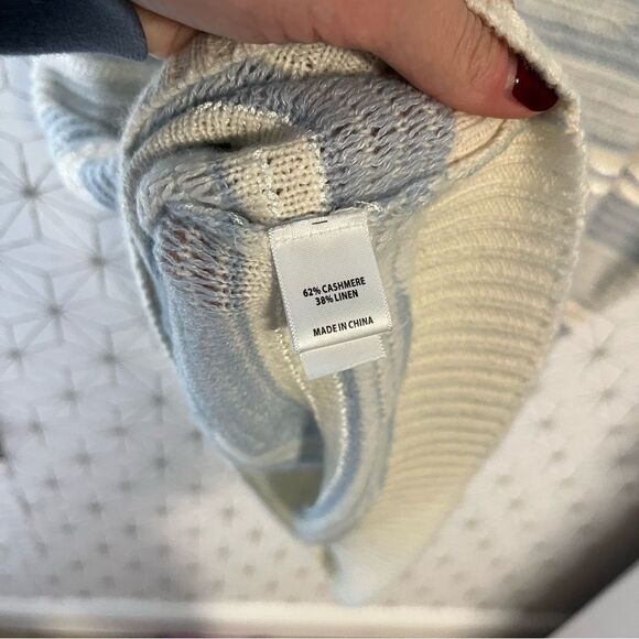 St John Cashmere Linen Blend Stripe Top - Picture 6 of 8